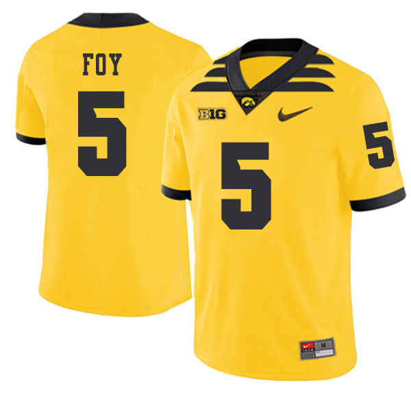 2019 Men #5 Javon Foy Iowa Hawkeyes College Football Alternate Jerseys Sale-Gold